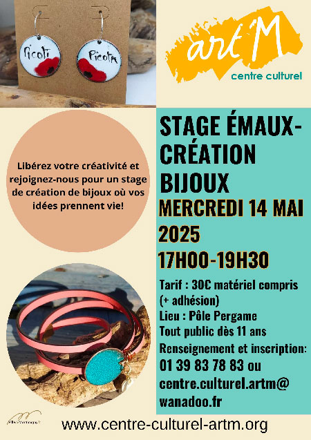 ARTM stage emaux creation bijoux mai