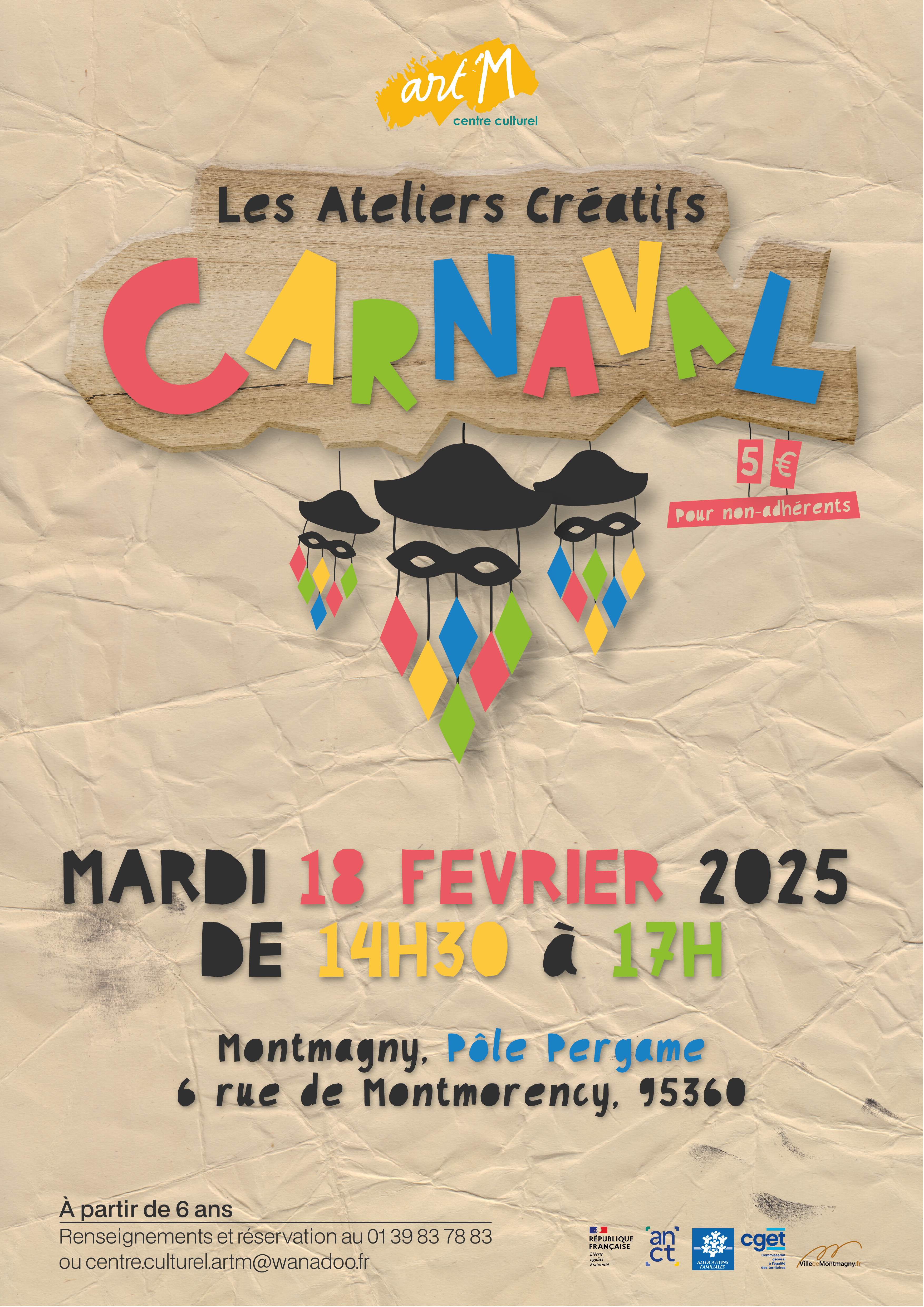 Affiche Ateliers Carnaval 2025