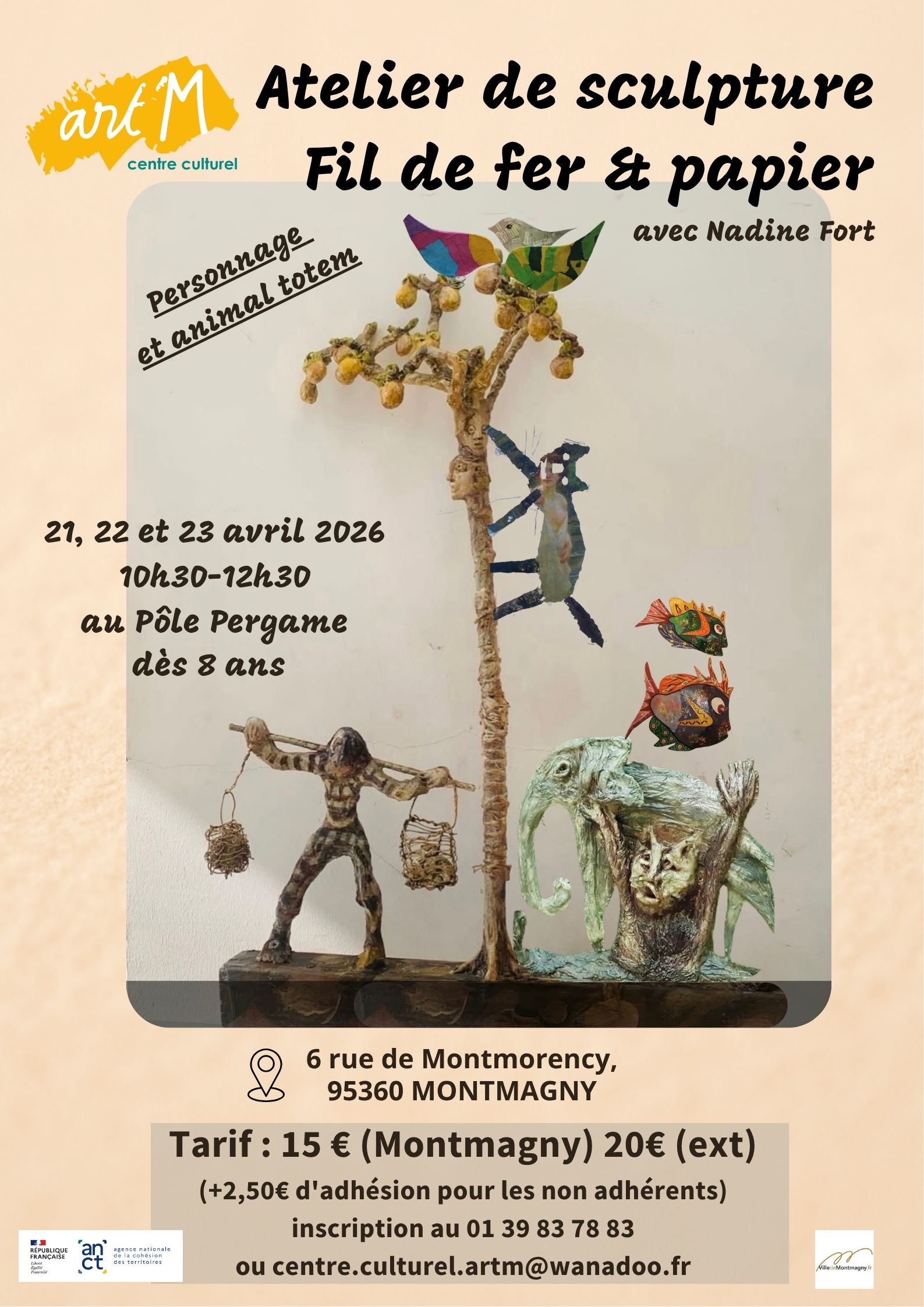 Atelier de sculpture Fil de fer  papier